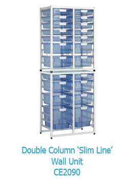 Double Column Slim Line Wall Storage Unit
