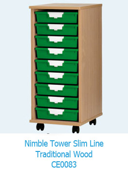 Nimble Tower Slim Line Traditional Wood Storage Unit CE0083