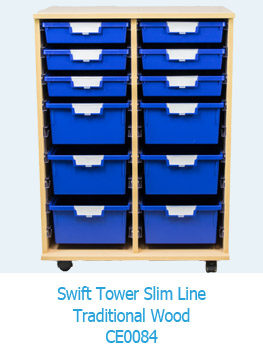 Swift Tower Slim Line Traditional Wood Storage Unit CE0084