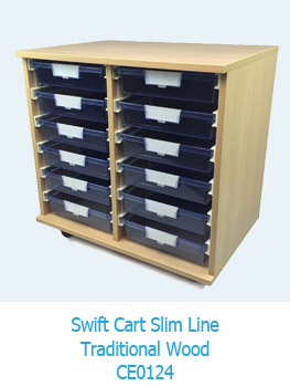 Swift Cart Slim Line Traditional Wood Storage Unit