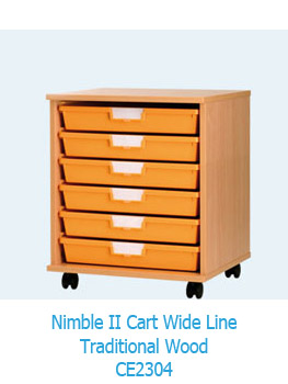 Nimble II Cart Wide Line Traditional Wood Storage Unit