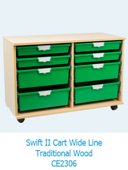 Swift II Cart Wide Line Traditional Wood Storage Unit CE2306