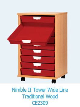 Nimble II Tower Wide Line Traditional Wood Storage Unit CE2309