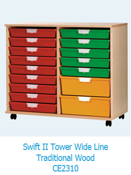 Swift II Tower Wide Line Traditional Wood Storage Unit CE2310